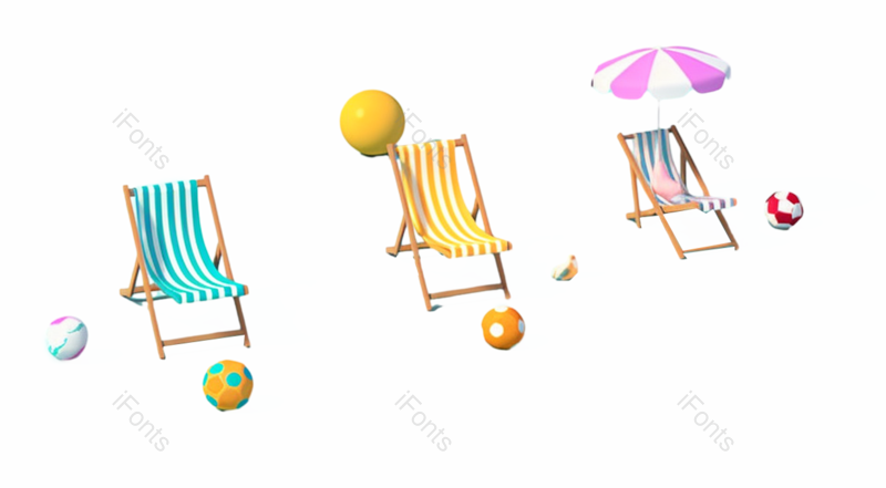 夏天图片,插画元素,度假PNG,椅子免抠素材
